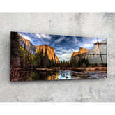 Mountain Glass Wall Art (36"x14").